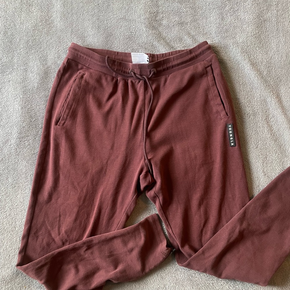 YOUNGLA MEN BURGUNDY JOGGERS SIZE XXL